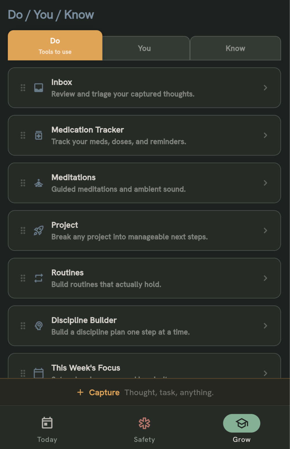 Grow tools list