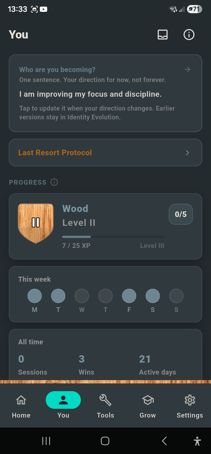 Progress screen